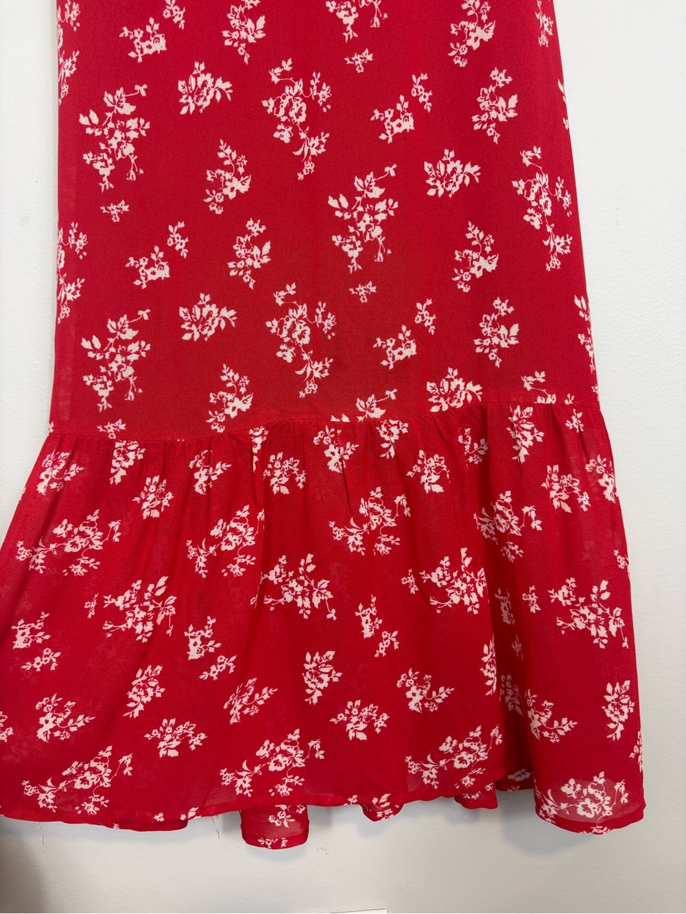 New Reformation Hannah Summer Dress Size 4 Floral Red - Picture 8 of 12